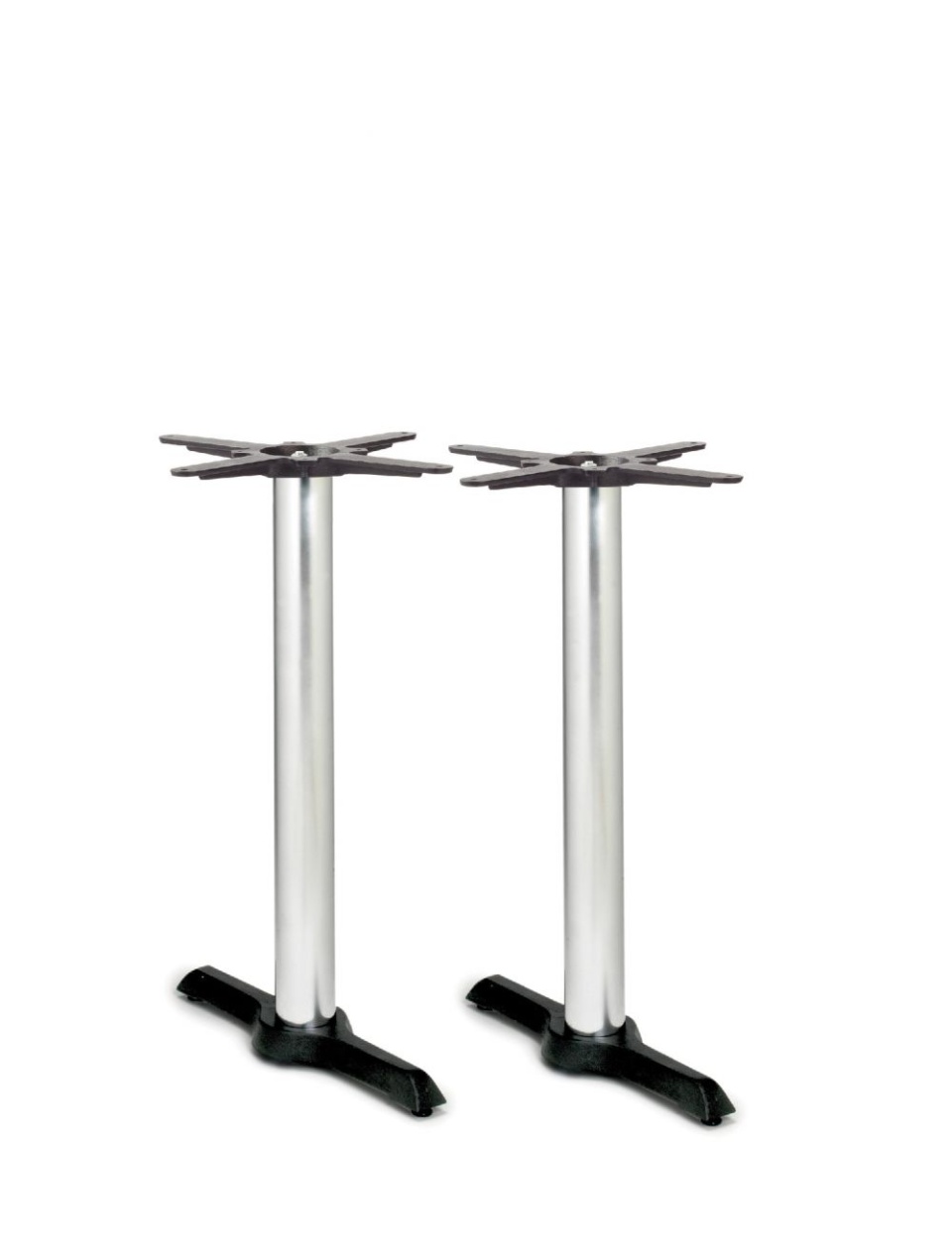 Columbn Base Table Durham CT Twin Refectory Table Base - Black Base/Chrome Column | Table ...